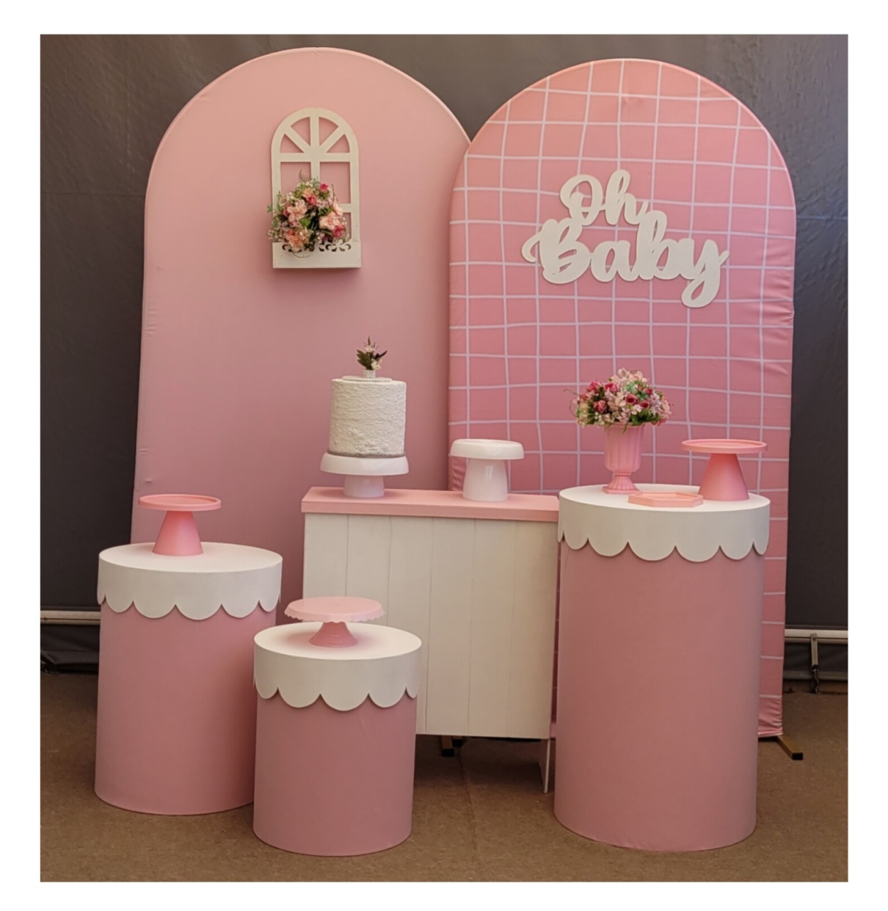 Rosa+ Quadrado Rosa - lucia mendonça decoraçoes