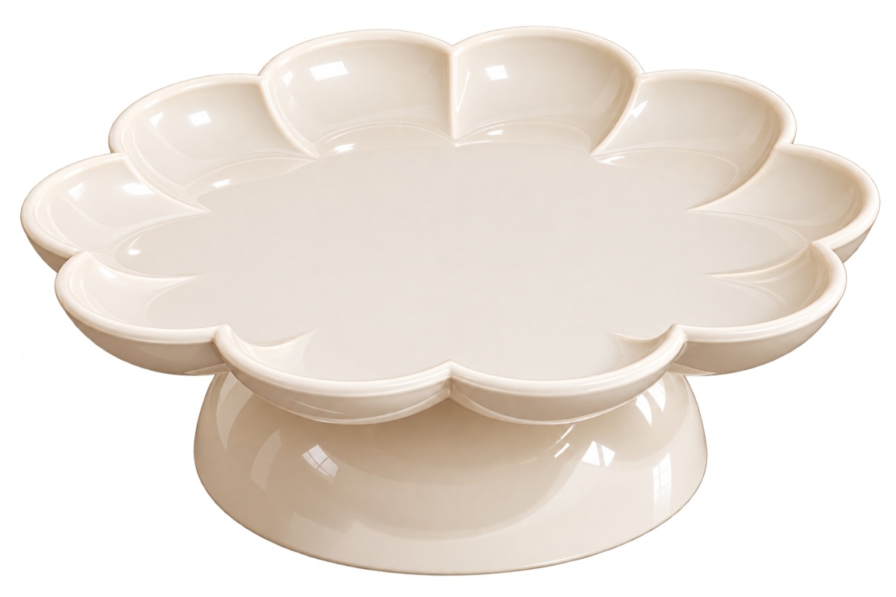Boleira Flower Com Pé - Nude - lucia mendonça decoraçoes