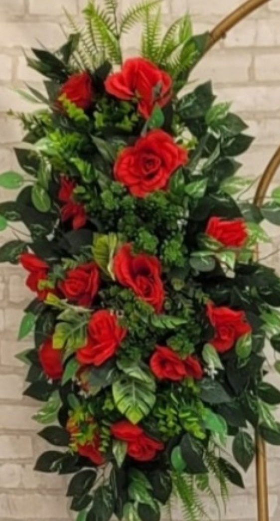 Arranjo Vermelho/ Verde - lucia mendonça decoraçoes