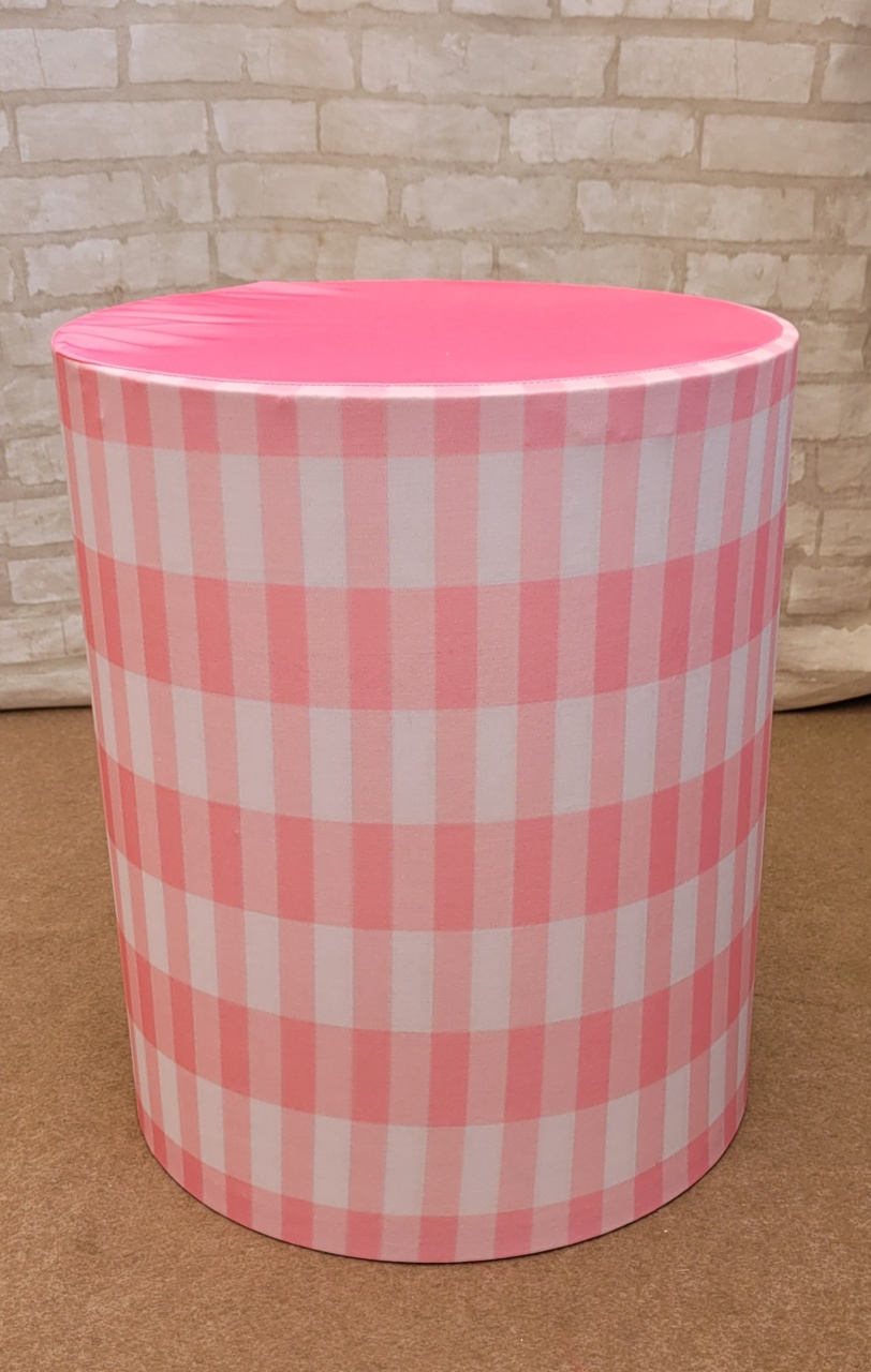 Capa Cilindro Rosa Quadriculado P - lucia mendonça decoraçoes