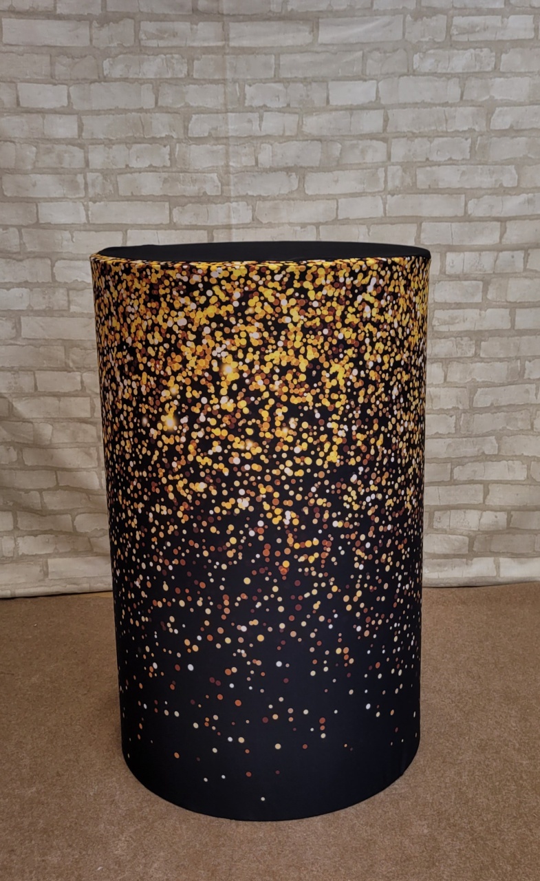 Capa Cilindro Preto / Dourado Glitter - Mulher Maravilha - G - lucia mendonça decoraçoes