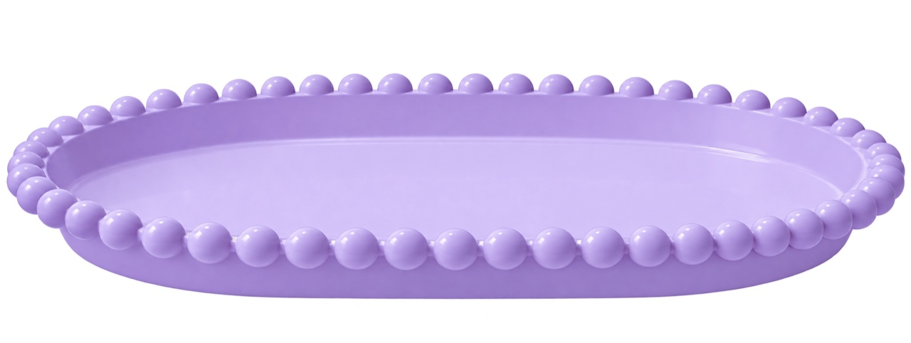 Bandeja Pérola Oval - Lilás - lucia mendonça decoraçoes