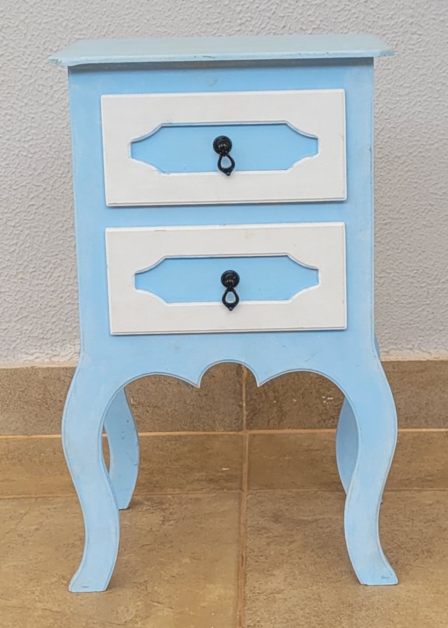 Armário Azul 2 Gavetas - lucia mendonça decoraçoes