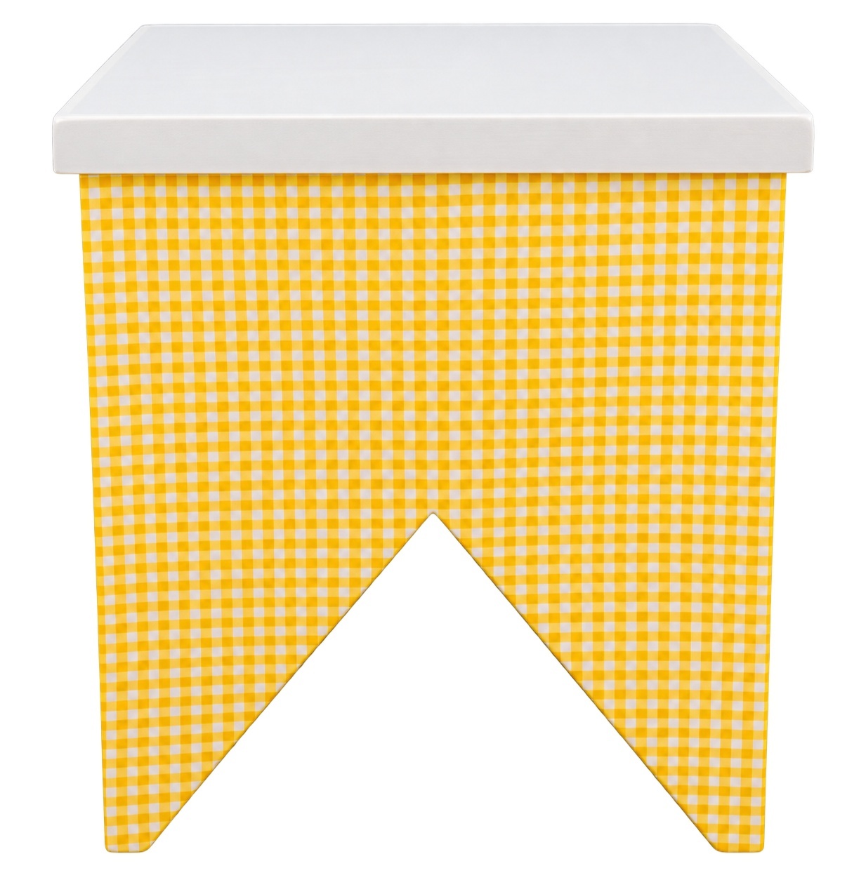 Mesa Bandeirinha Quadriculado Amarelo/ Branco - lucia mendonça decoraçoes