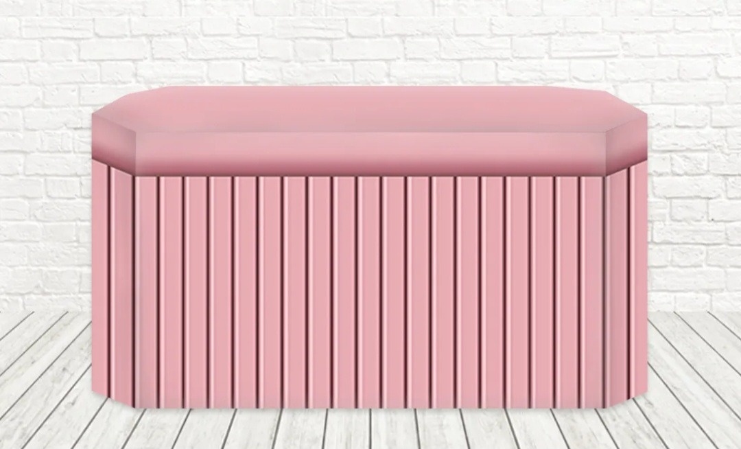 Capa Retangular Para Mesa - Ripado Rosa - lucia mendonça decoraçoes