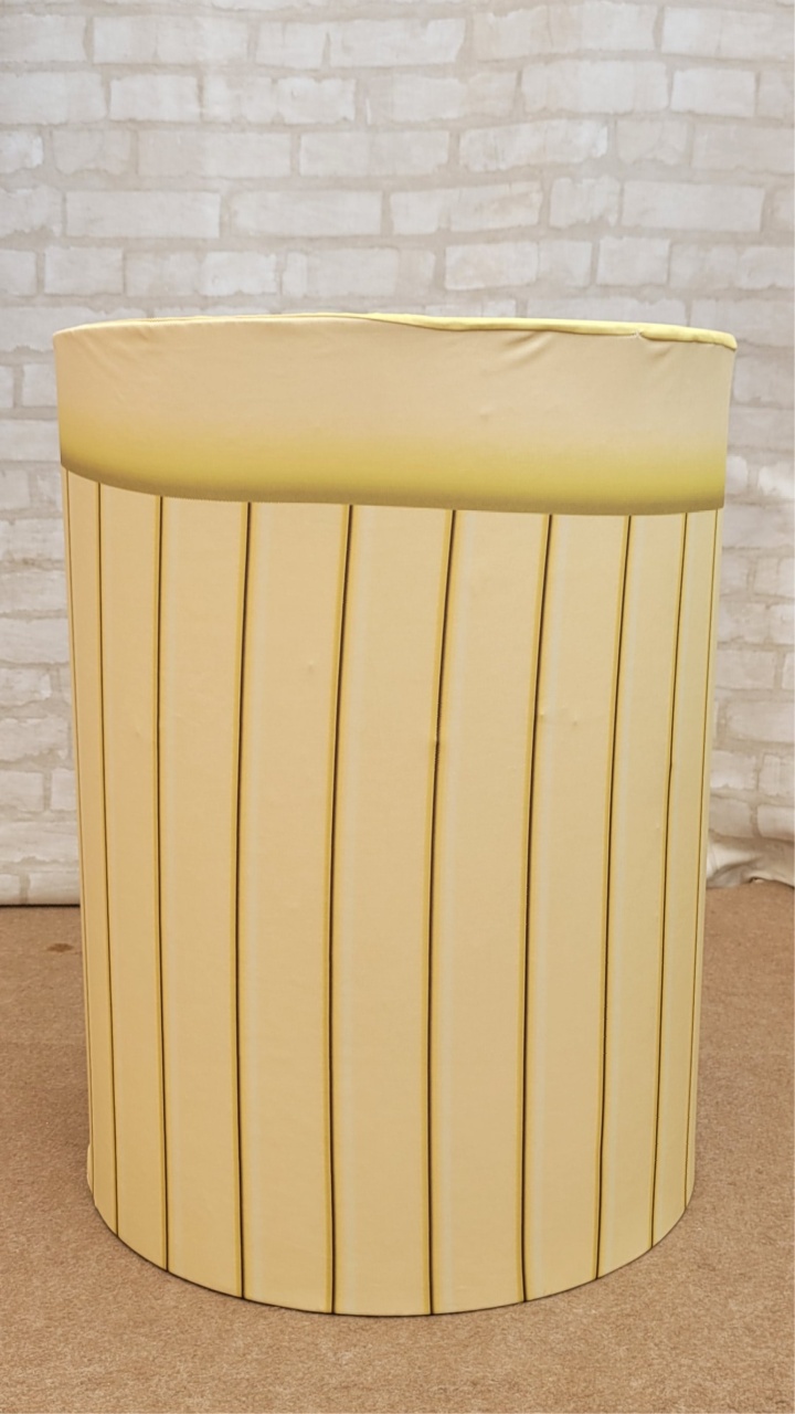 Capa Cilindro Amarelo Ripado M - lucia mendonça decoraçoes