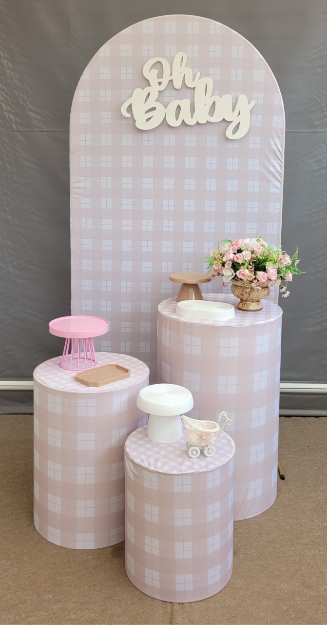 Decoração Quadriculado Bege - Boho Menina - lucia mendonça decoraçoes