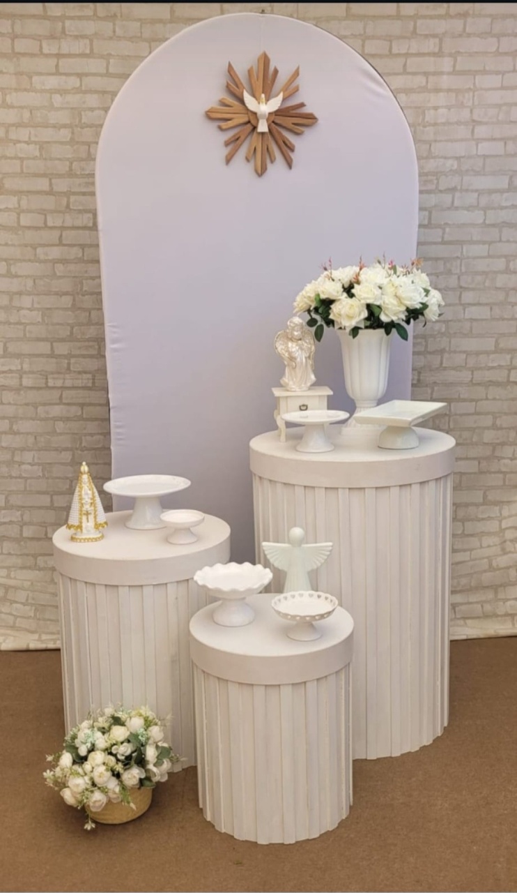 Batizado Cilindro Ripado - lucia mendonça decoraçoes
