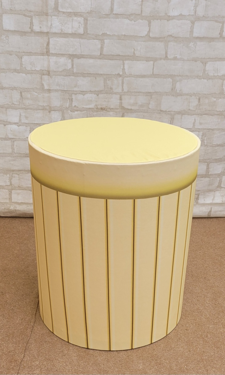 Capa Cilindro Amarelo Ripado P - lucia mendonça decoraçoes