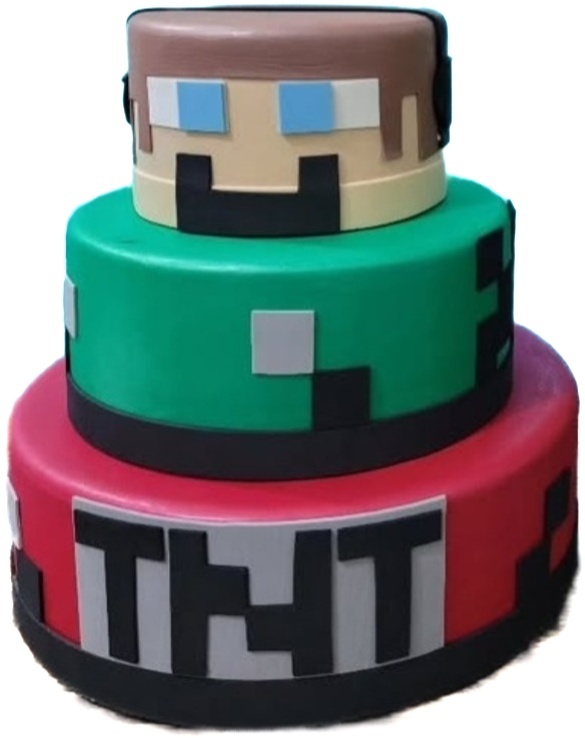 Bolo Minecraft - lucia mendonça decoraçoes