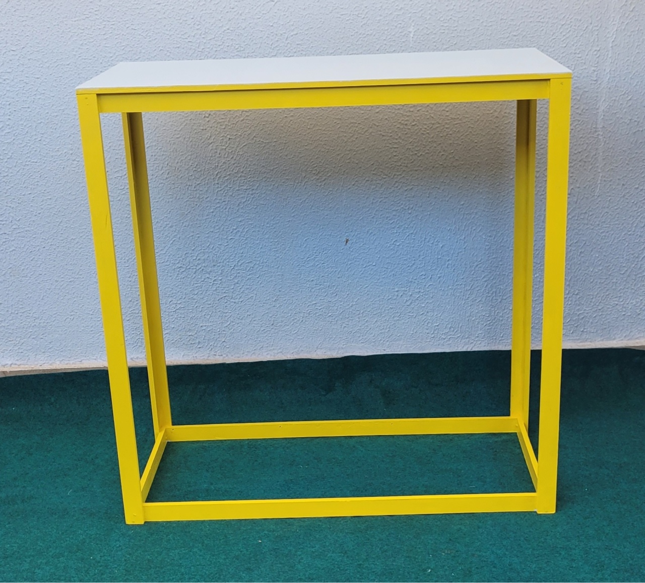 Mesa Retangular - Branco/Amarelo - lucia mendonça decoraçoes