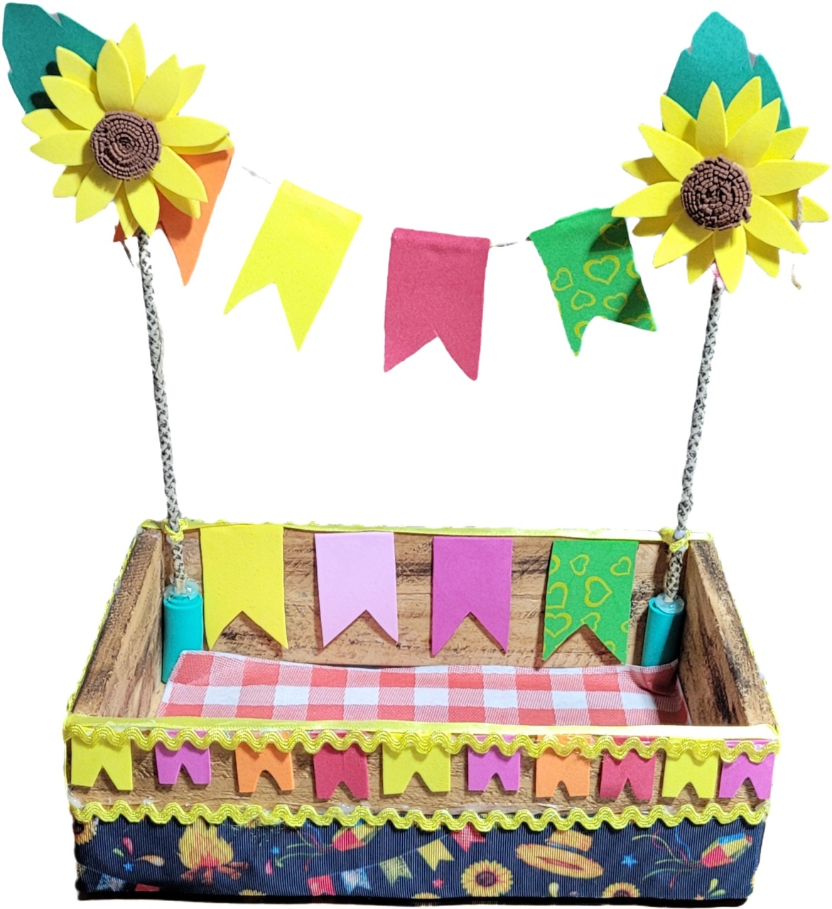 Porta Pipoca Festa Junina - Caixa - lucia mendonça decoraçoes