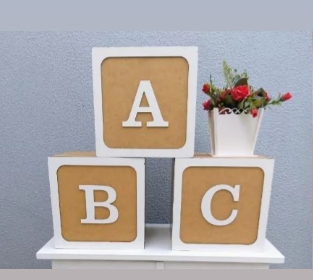 Cubos Abc Branco  - Chão - lucia mendonça decoraçoes