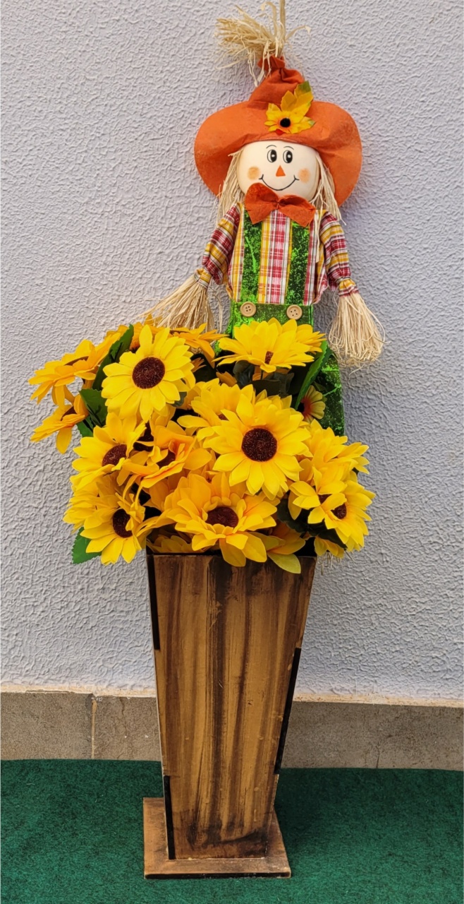 Girassol + Vaso + Espantalho G - lucia mendonça decoraçoes