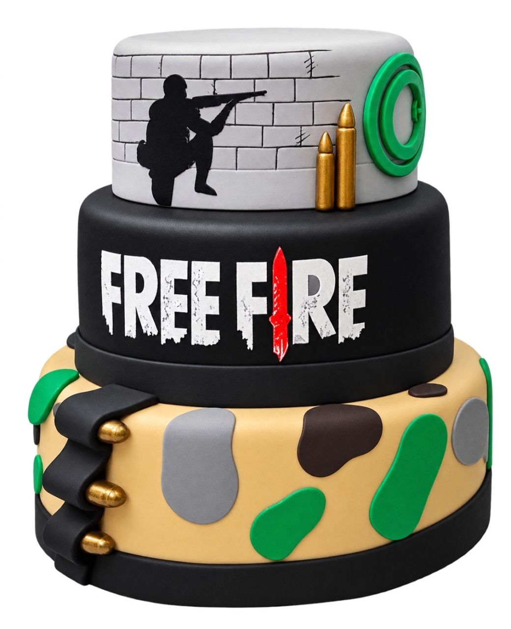 Bolo Free Fire - lucia mendonça decoraçoes