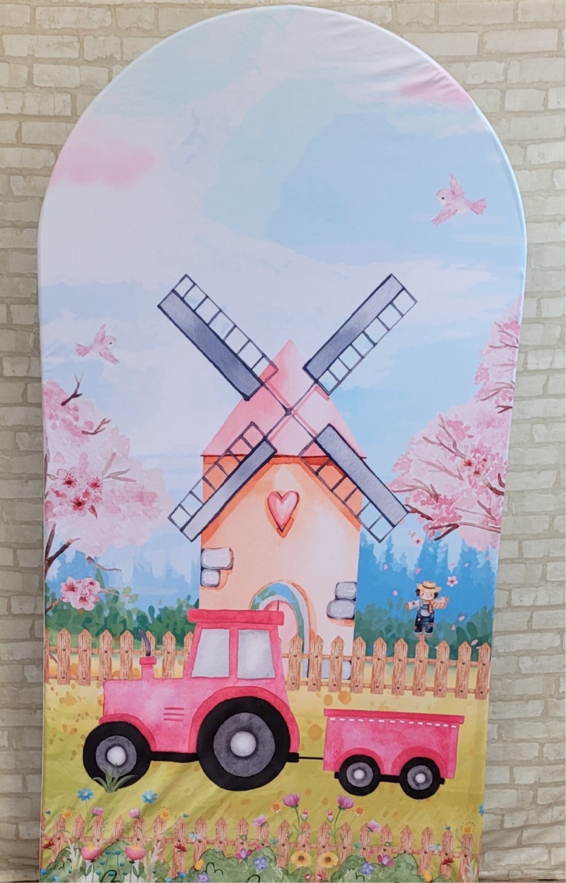 Capa Painel Romano Fazendinha Rosa - lucia mendonça decoraçoes