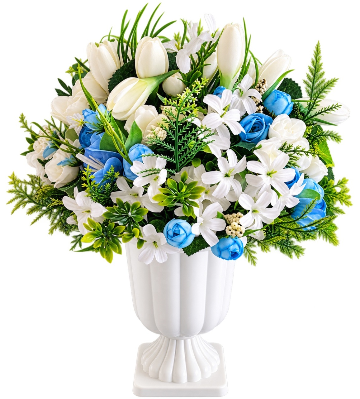 Arranjo Azul/ Branco Pp - lucia mendonça decoraçoes