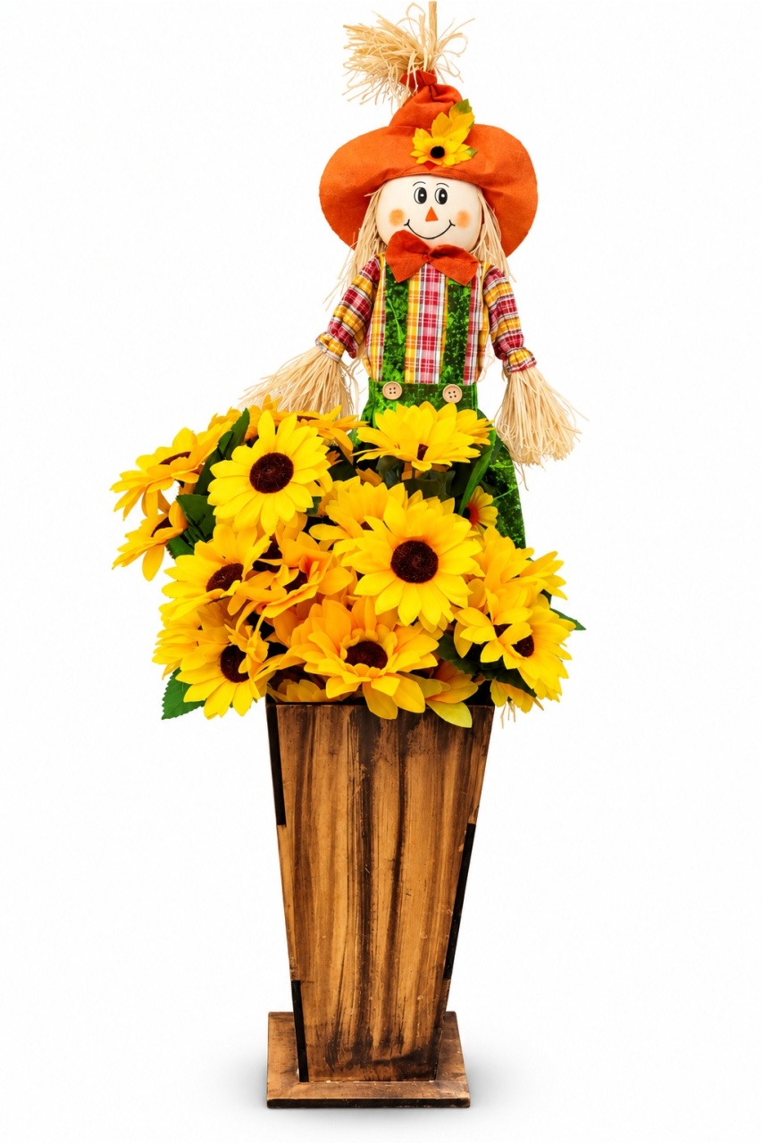 Girassol + Vaso + Espantalho G - lucia mendonça decoraçoes