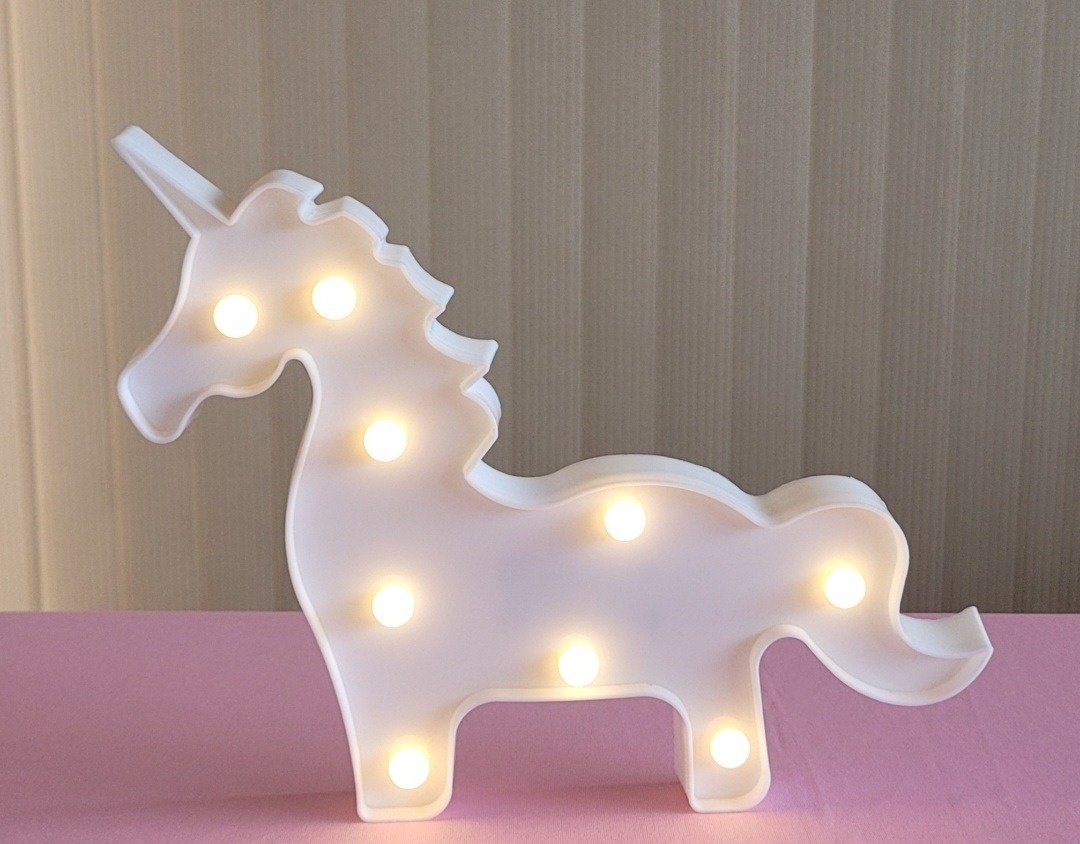 Unicórnio Branco- Led - lucia mendonça decoraçoes