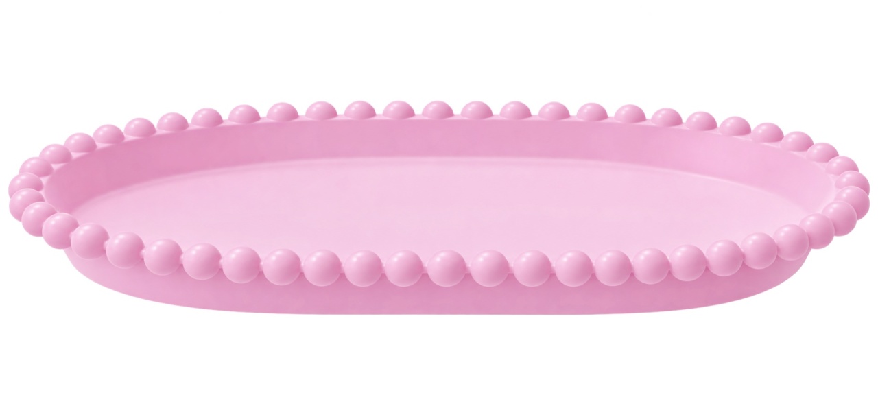 Bandeja Pérola Oval - Rosa Candy - lucia mendonça decoraçoes