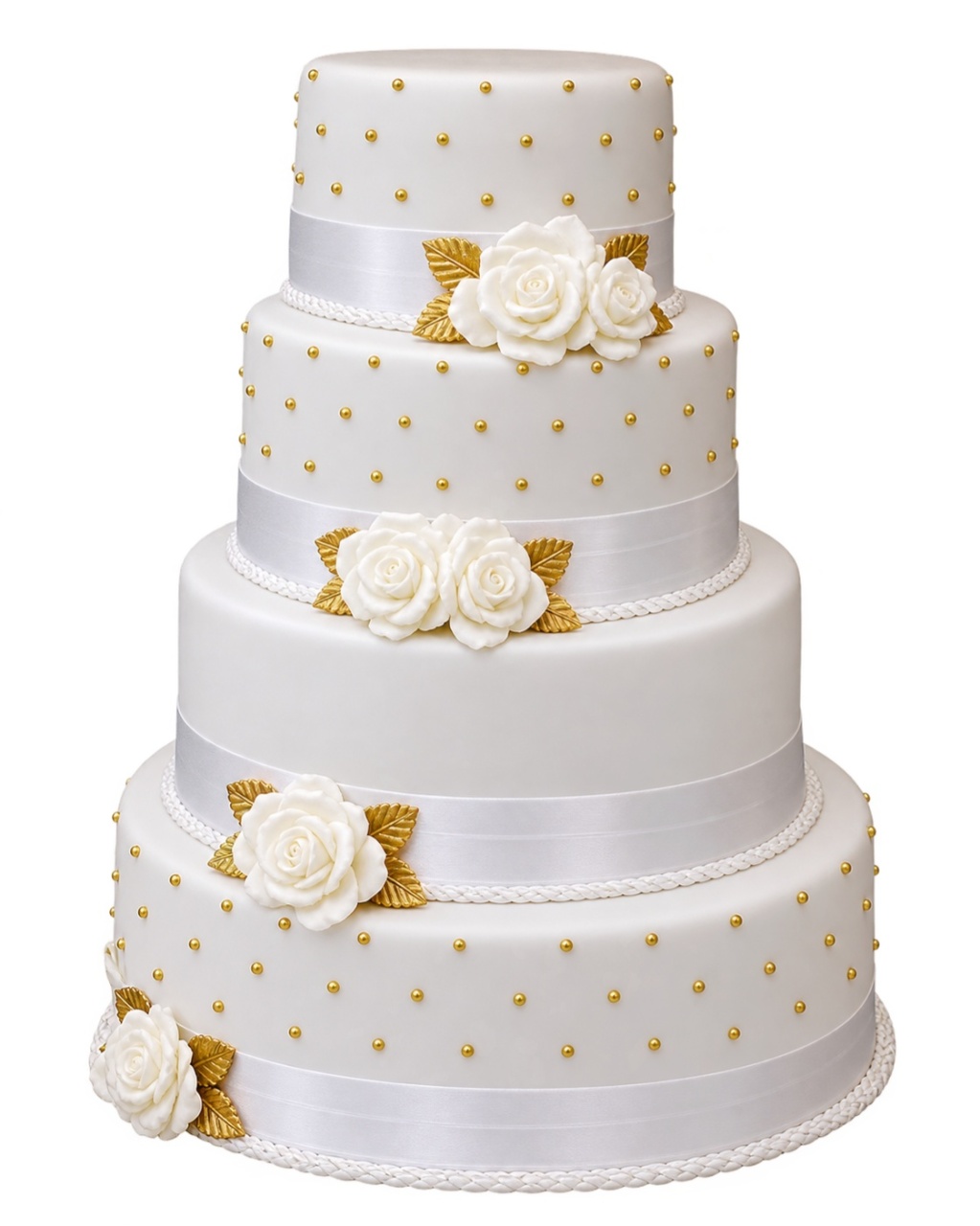 Bolo Branco/ Dourado - lucia mendonça decoraçoes