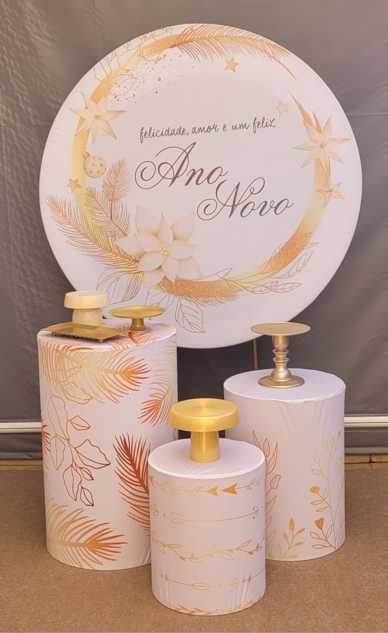 Ano Novo Branco/Dourado - lucia mendonça decoraçoes