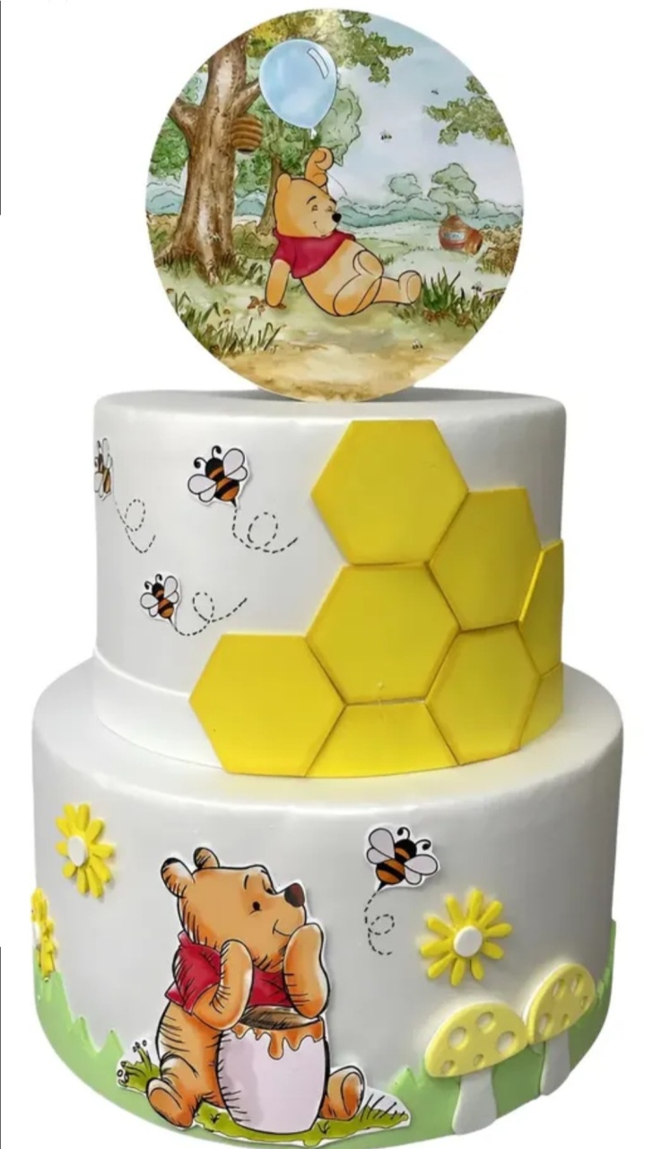 Urso Pooh Bolo - lucia mendonça decoraçoes