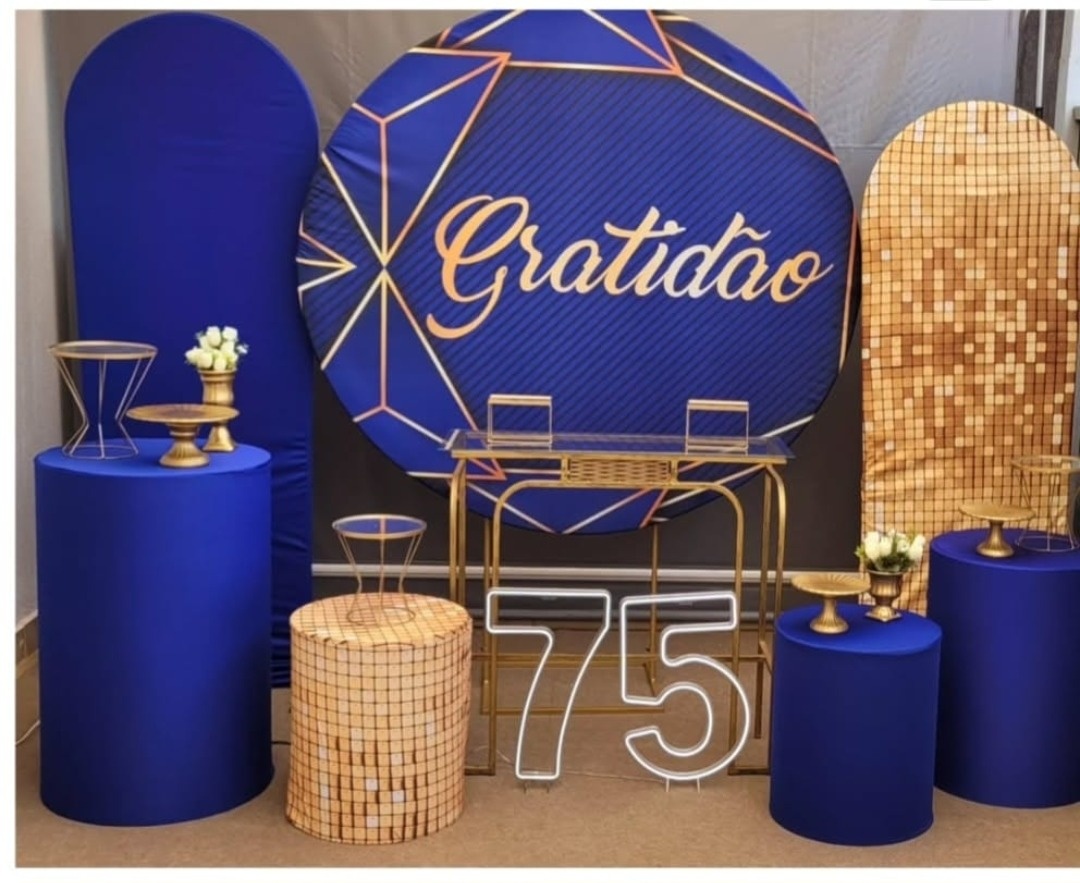Gratidão Azul/ Dourado  - lucia mendonça decoraçoes