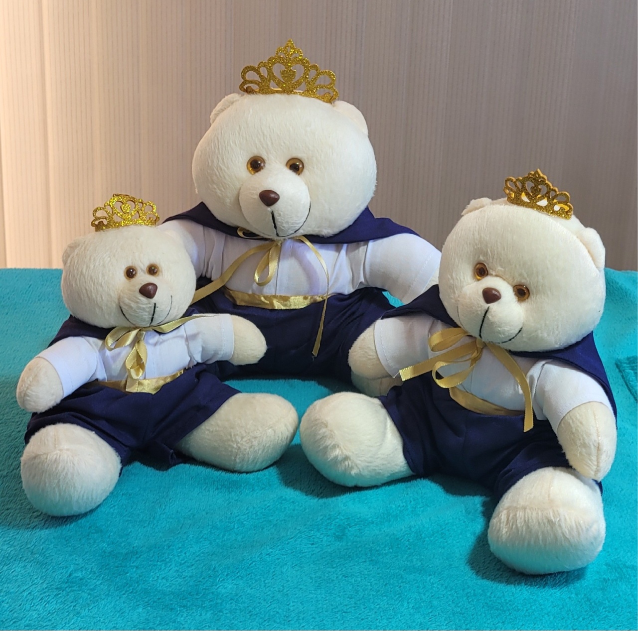 Urso Azul - Trio - lucia mendonça decoraçoes