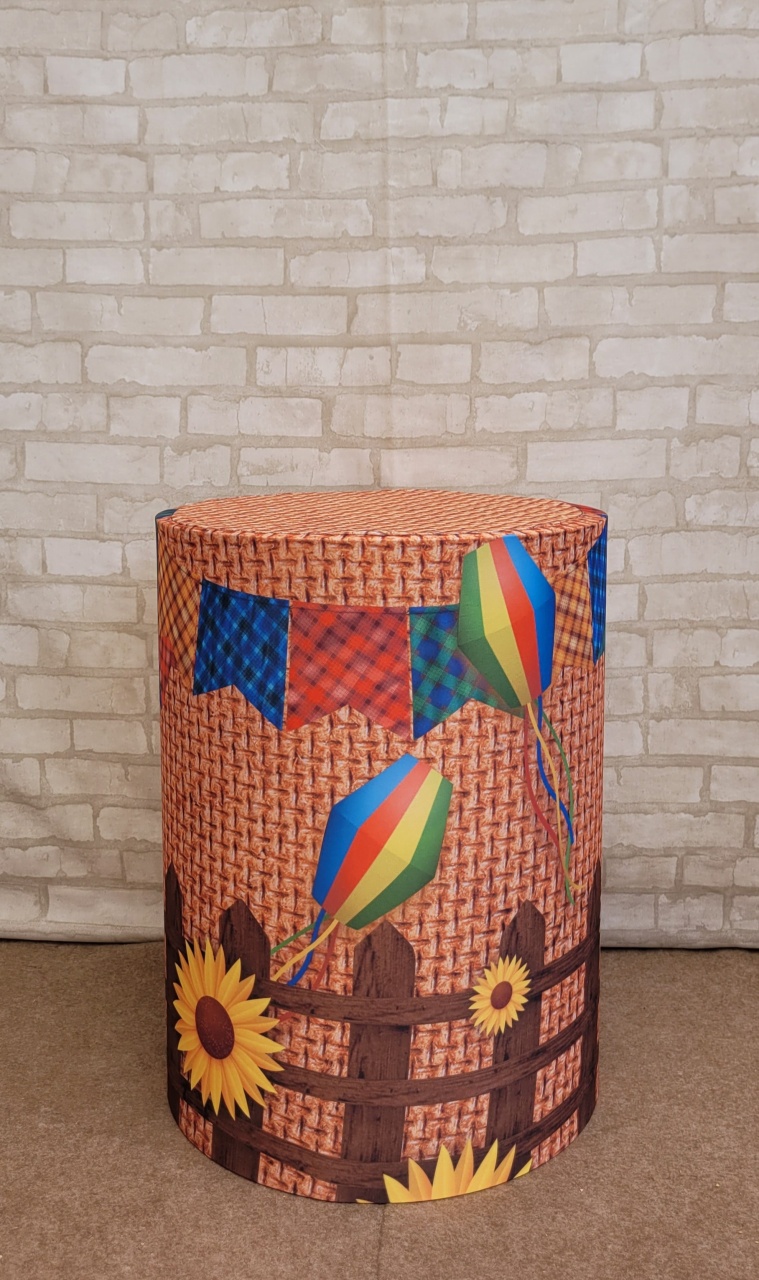 Capa Cilindro F. Junina Juta - M - lucia mendonça decoraçoes