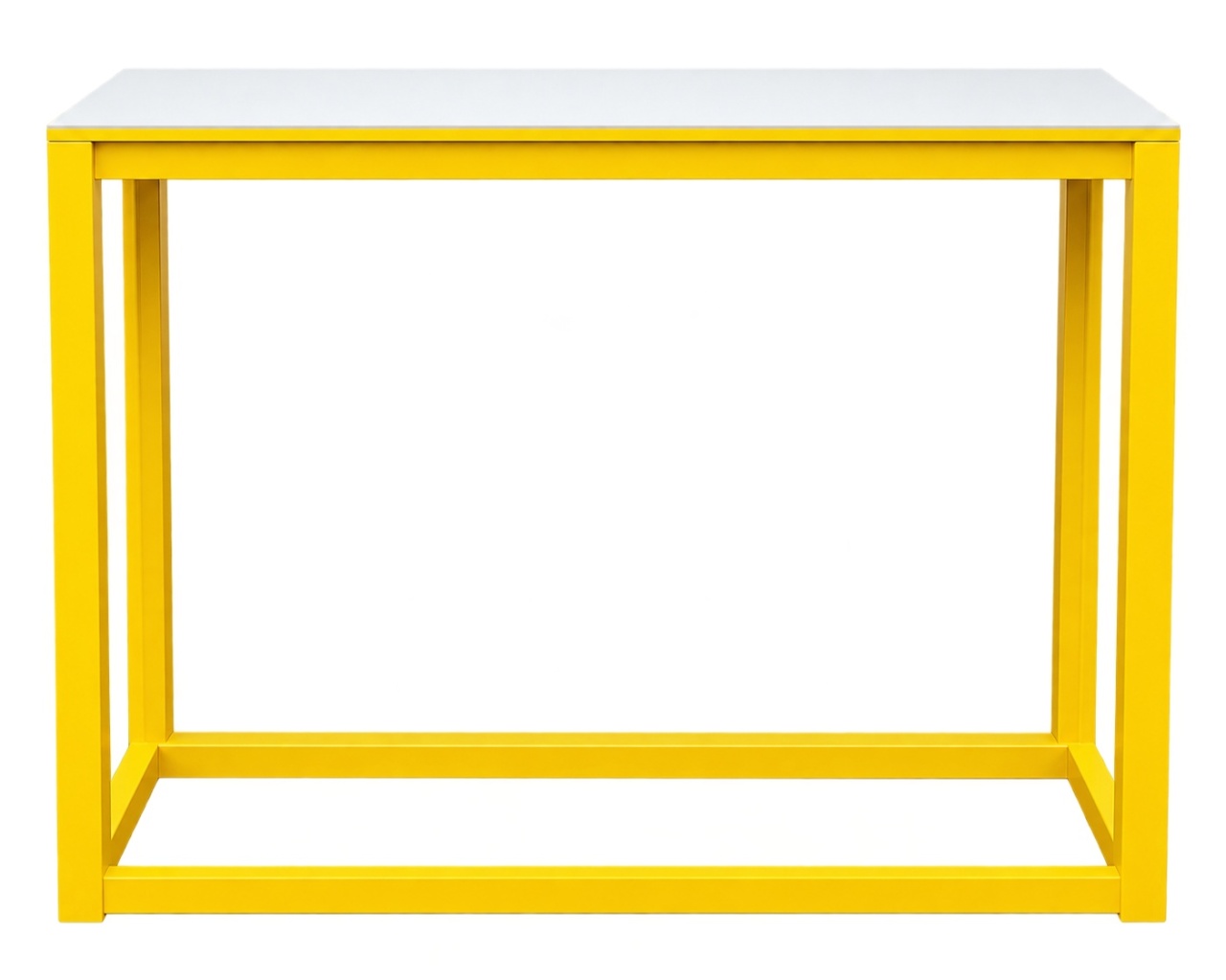 Mesa Retangular - Branco/Amarelo - lucia mendonça decoraçoes