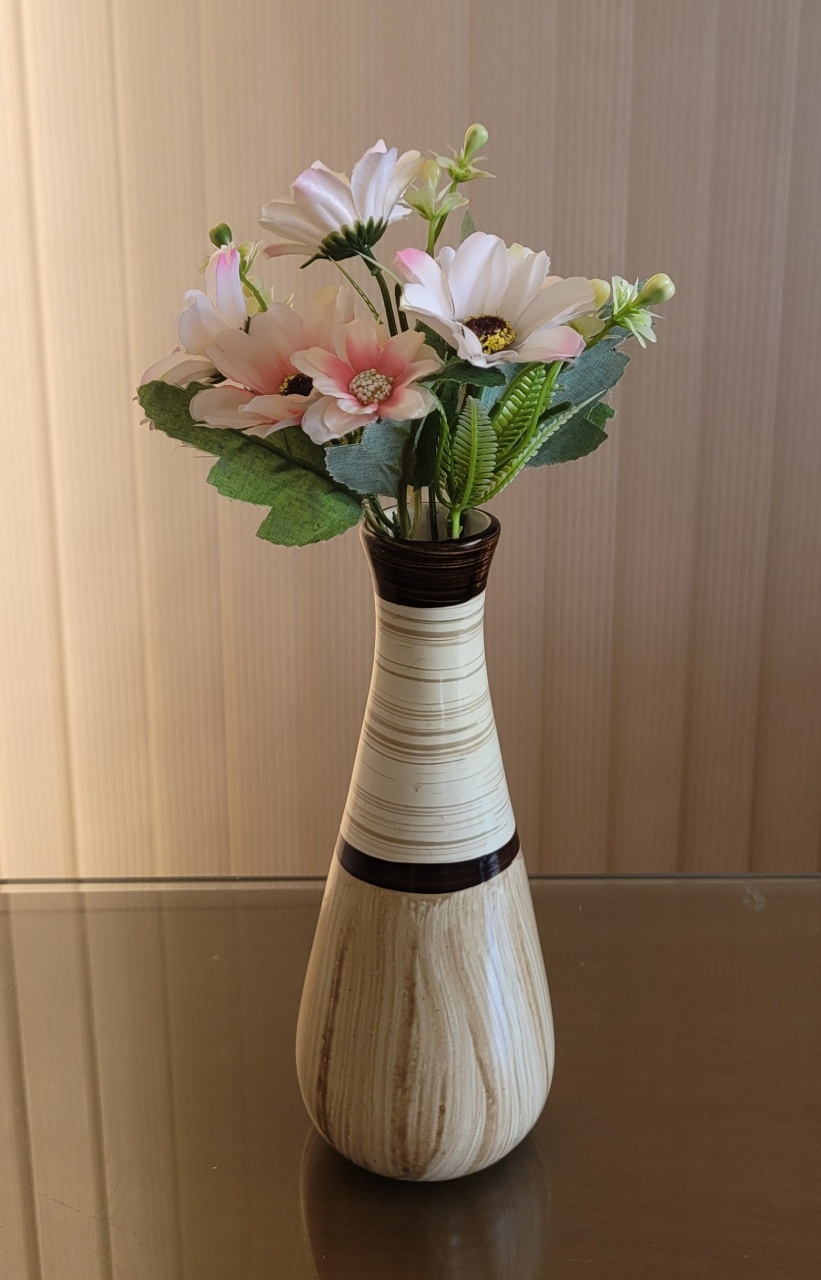 Vaso Cerâmica E Arranjo P - lucia mendonça decoraçoes