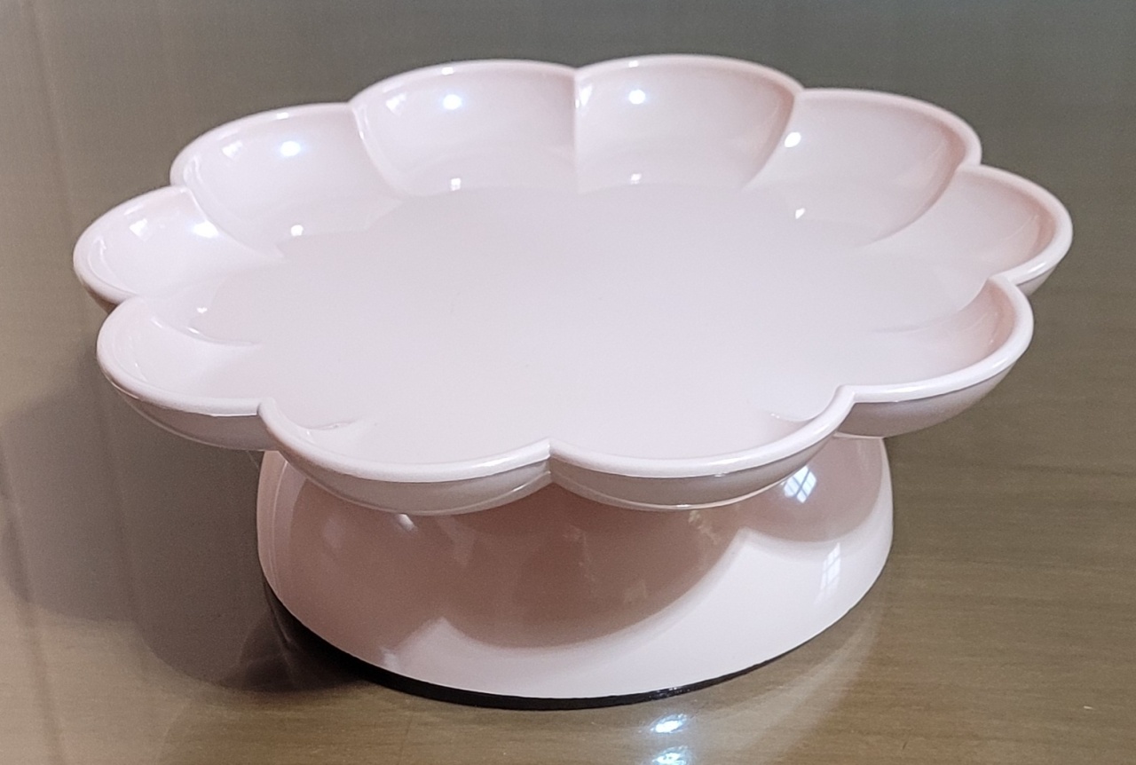 Boleira Flower Com Pé - Nude - lucia mendonça decoraçoes