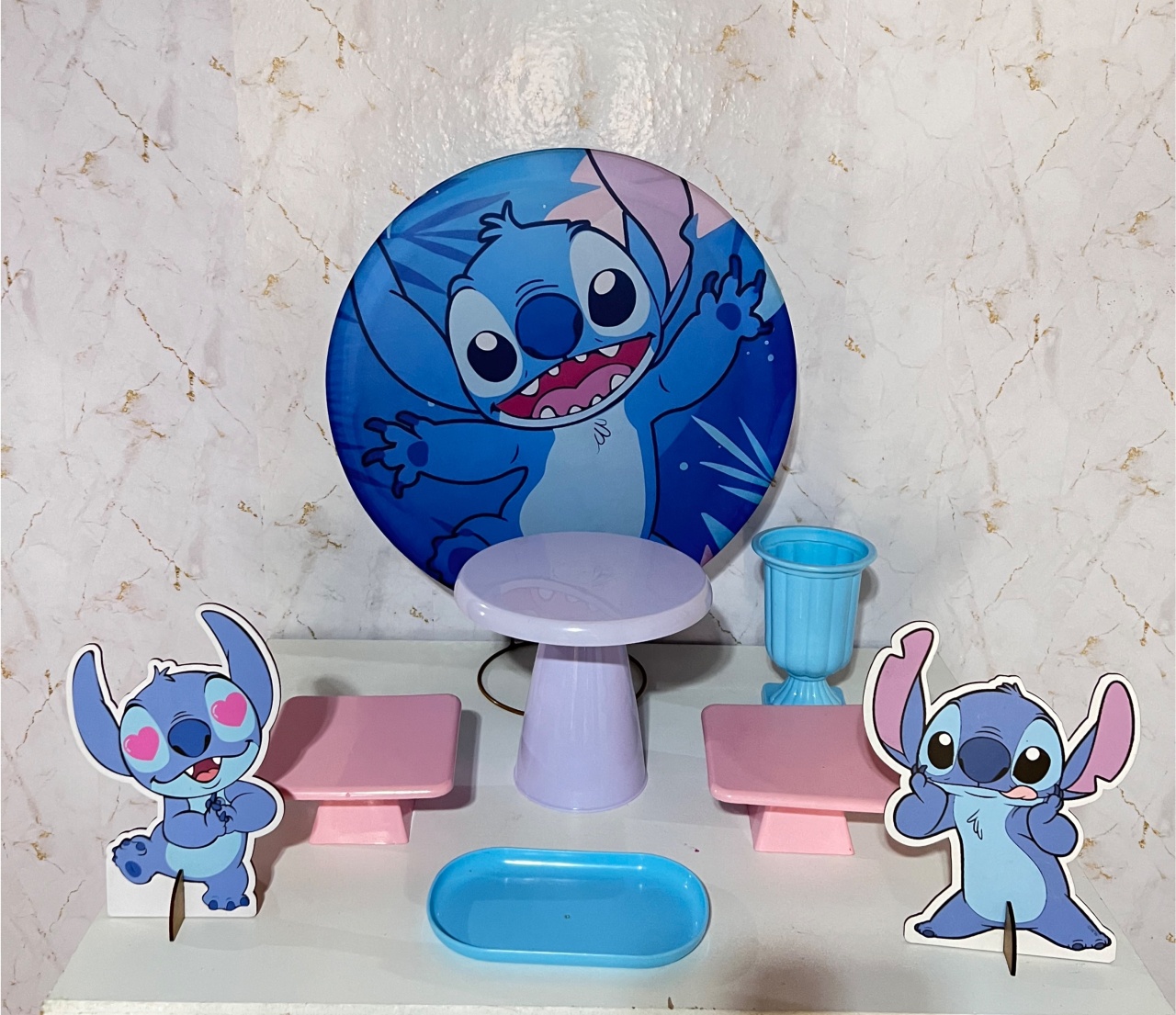 Festa Na Mesa Stitch Azul - Brenda silva nascimento 