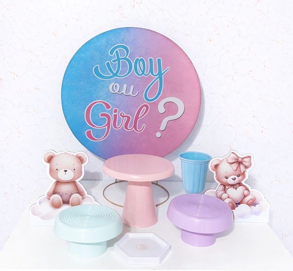 Festa Na Mesa Chá Revelação Boy Girl Rosa E Azul - Brenda silva nascimento 