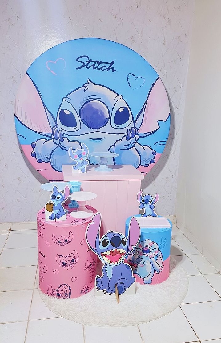 Combo Infantil Stitch Rosa E Azul - Brenda silva nascimento 