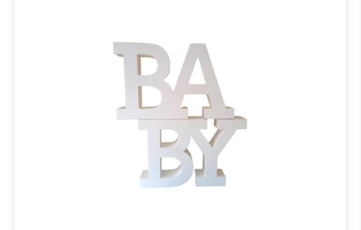 Letras Baby Grande de Chão - Brenda silva nascimento 