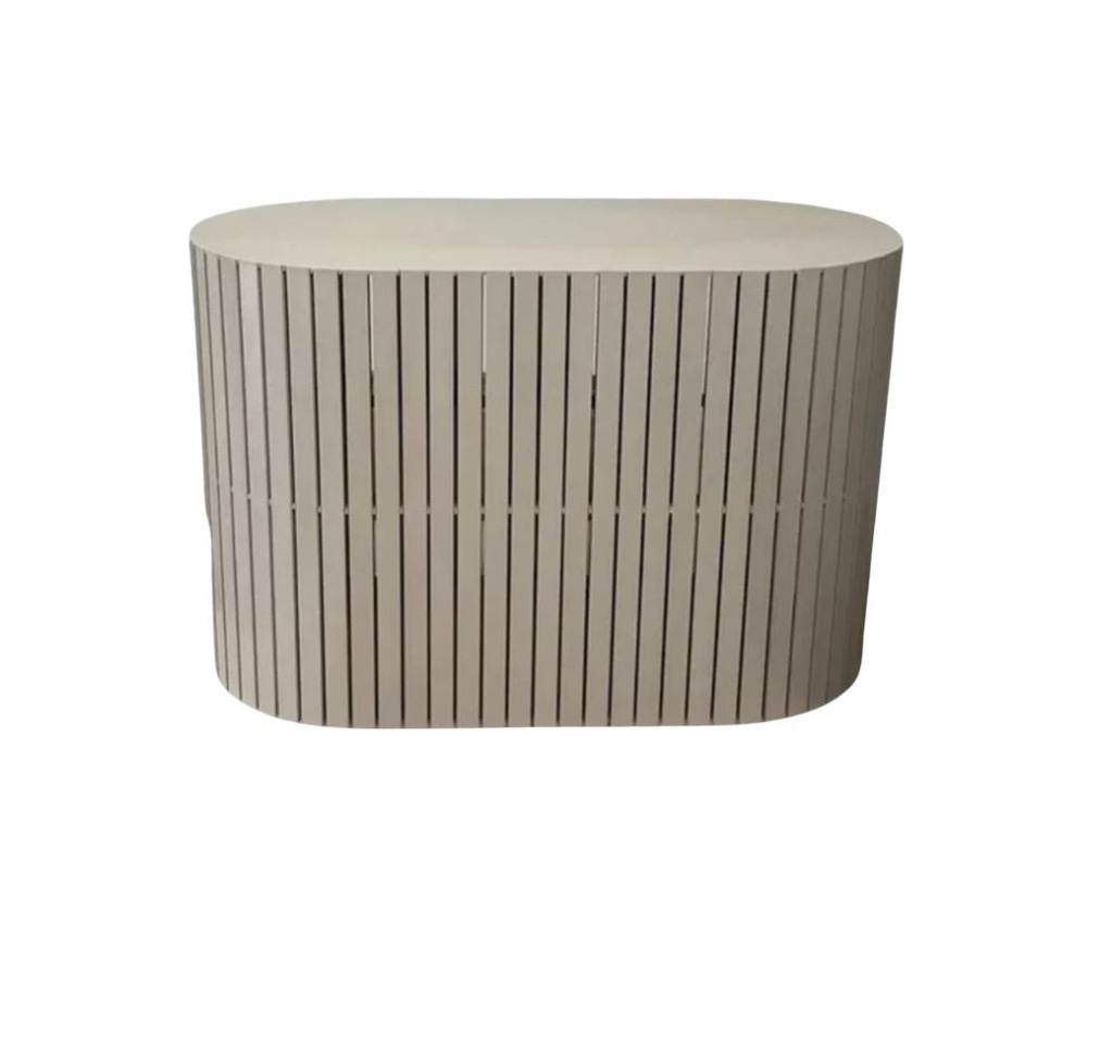 Mesa Oval Bege - Brenda silva nascimento 