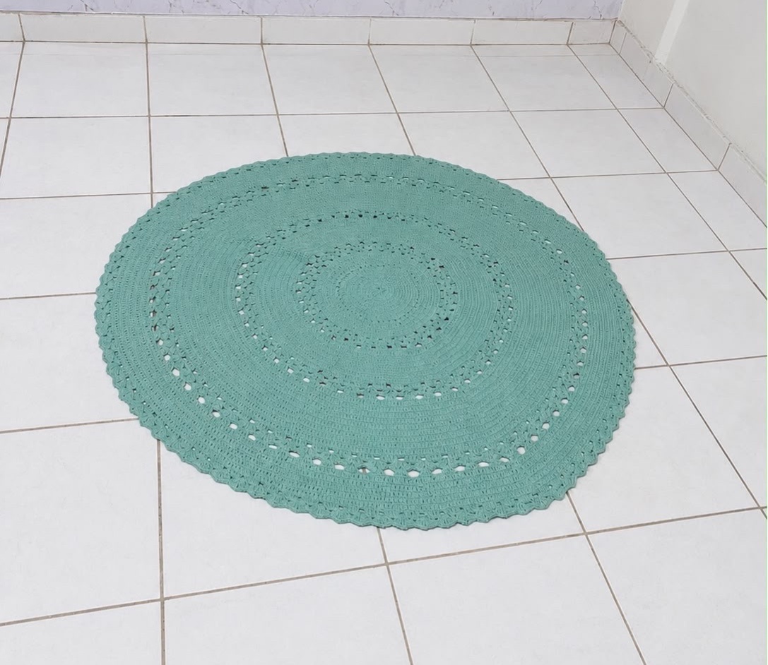 Tapete Crochê Verde Menta - Brenda silva nascimento 