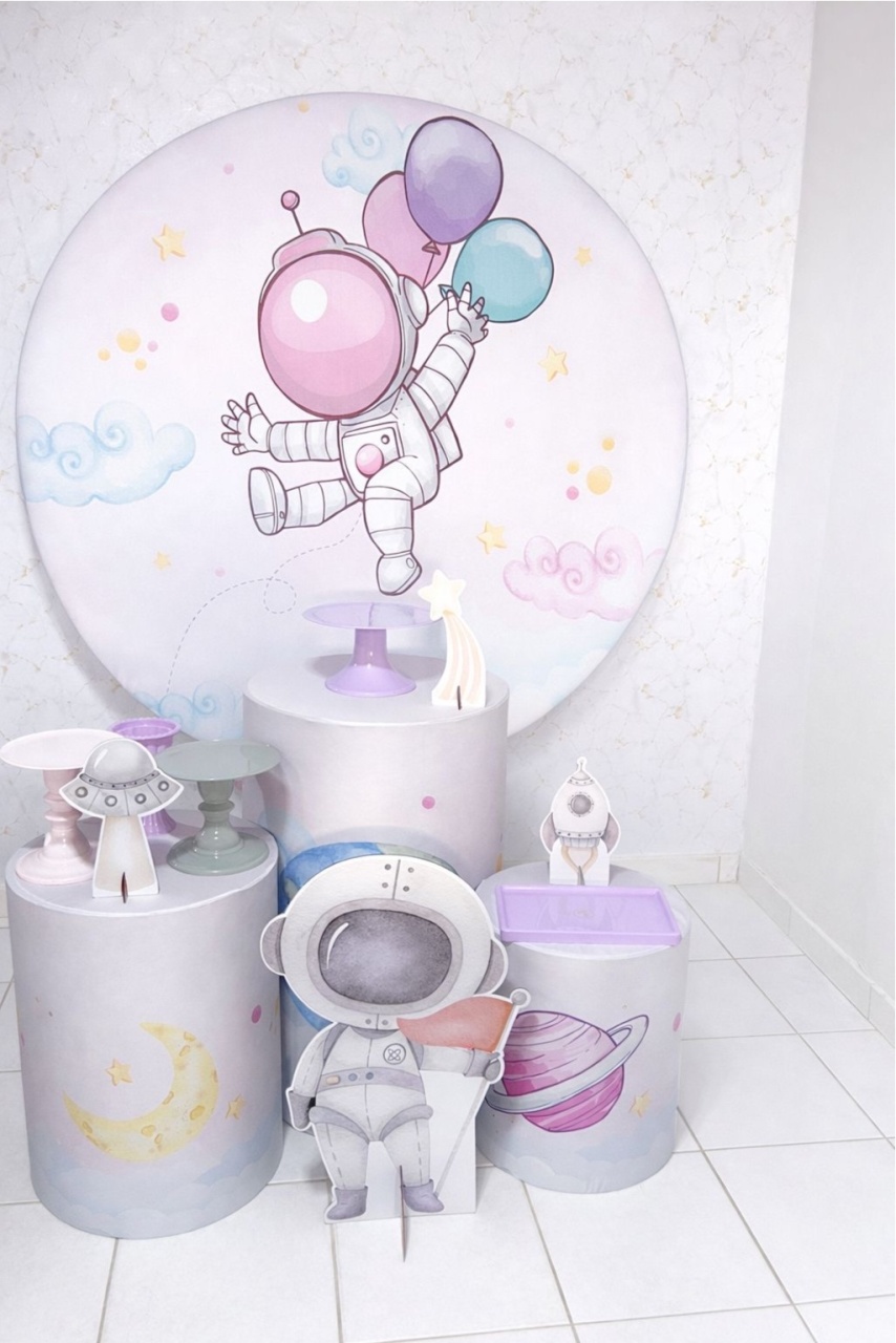 Combo Infantil Astronauta Aquarela Menina - Brenda silva nascimento 