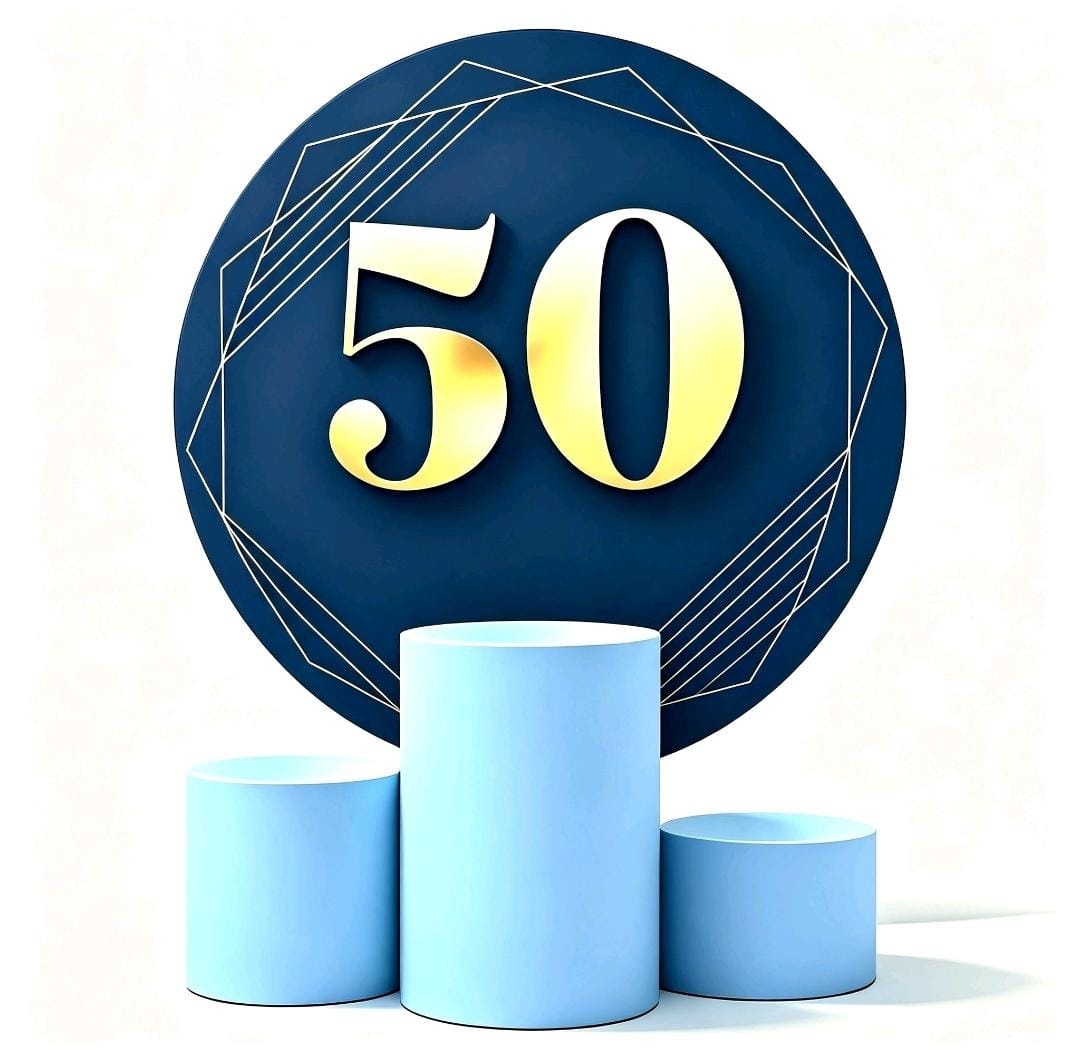 Kit Capas 50 Anos/Azul /Dourado/Azul Claro - DECORANDO SONHOS
