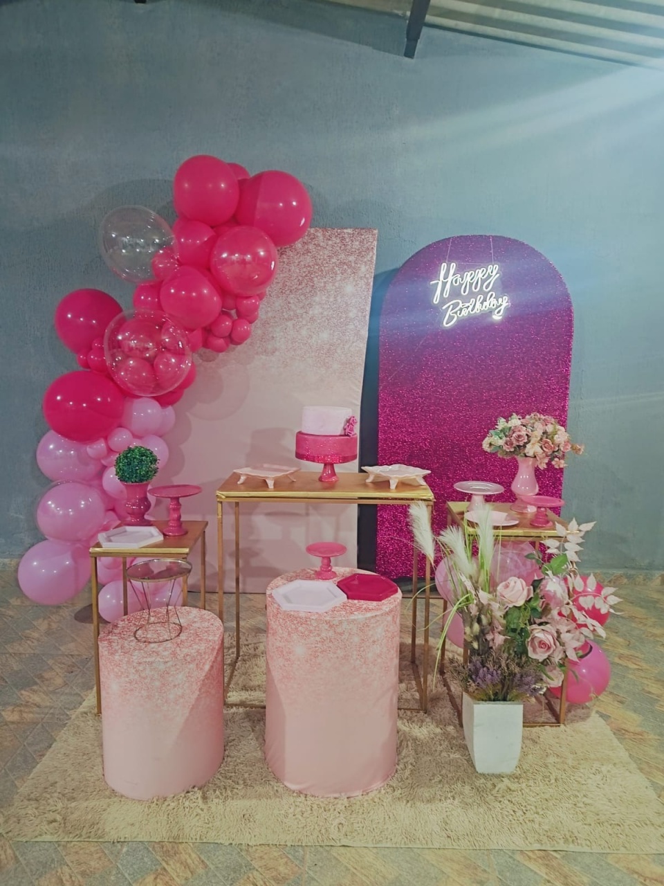 Decoração Rosa Glitter E Pink - DECORANDO SONHOS