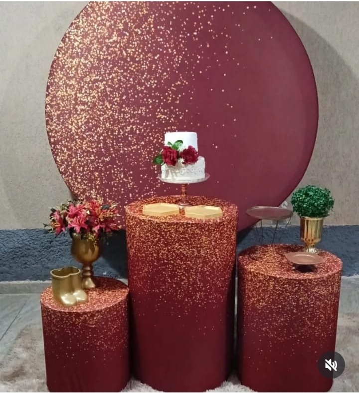 Vermelho/Dourado Glitter  - DECORANDO SONHOS