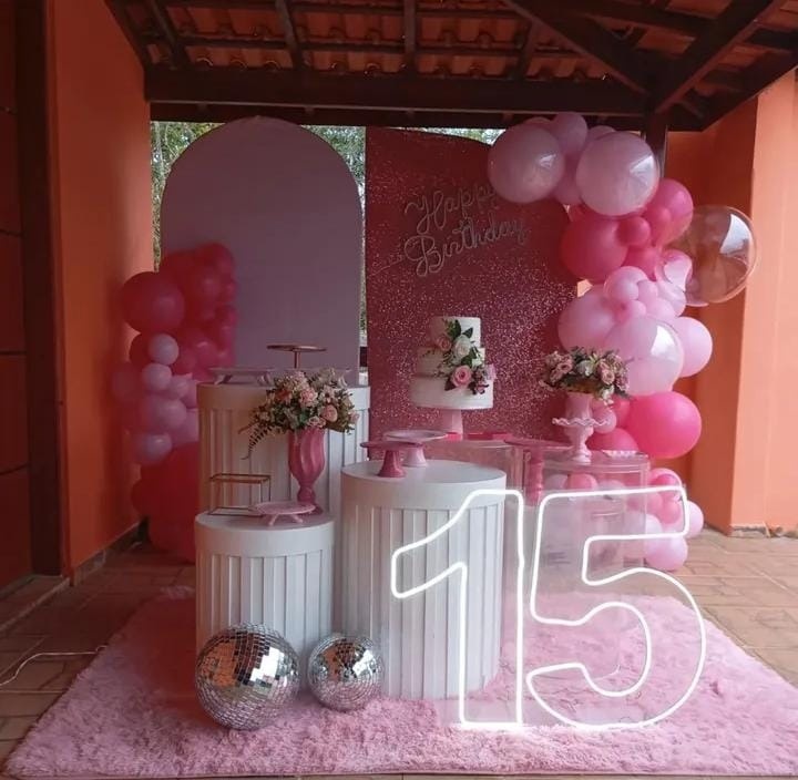 Rosa Glitter 2 - DECORANDO SONHOS