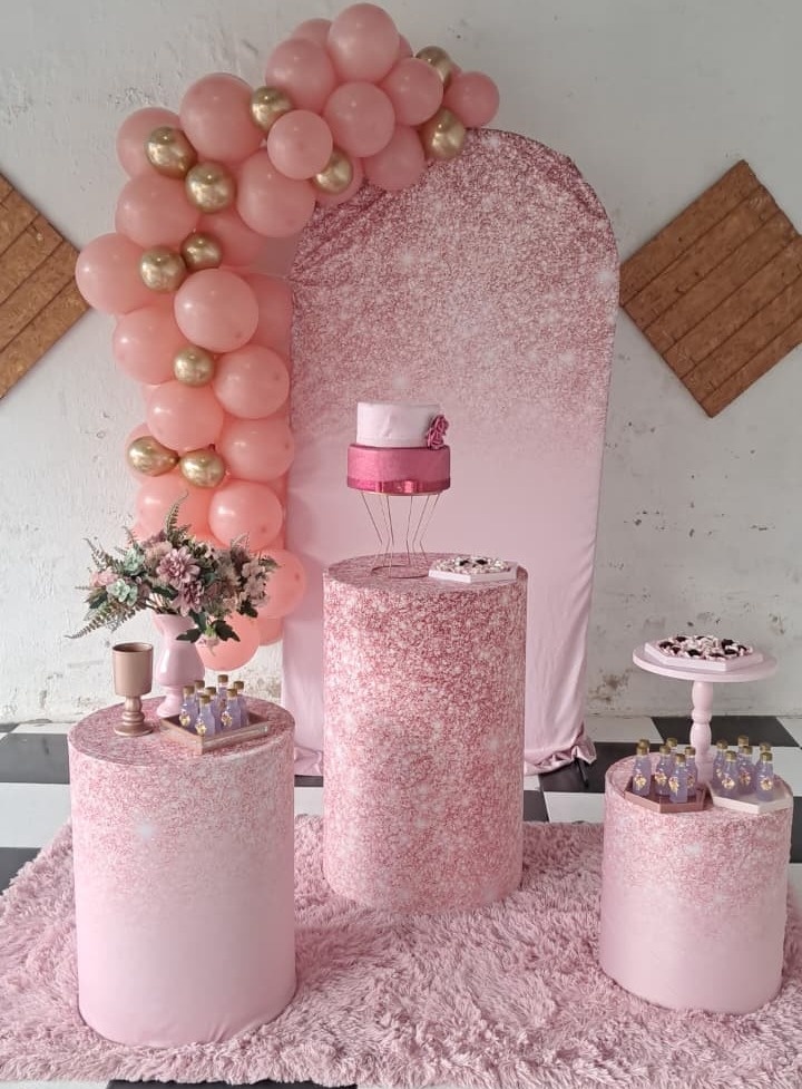 Rosa Glitter Pegue E Monte - DECORANDO SONHOS