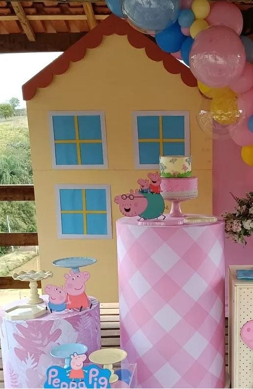 Casinha Peppa Desmontável Em Duas Partes Mdf. - DECORANDO SONHOS
