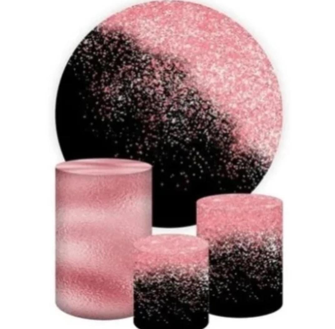 Gliter - Rosê E Preto - DECORANDO SONHOS