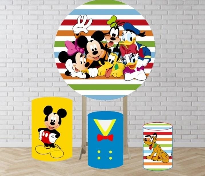 Mickey E Turma / Redondo+Cilindros - DECORANDO SONHOS
