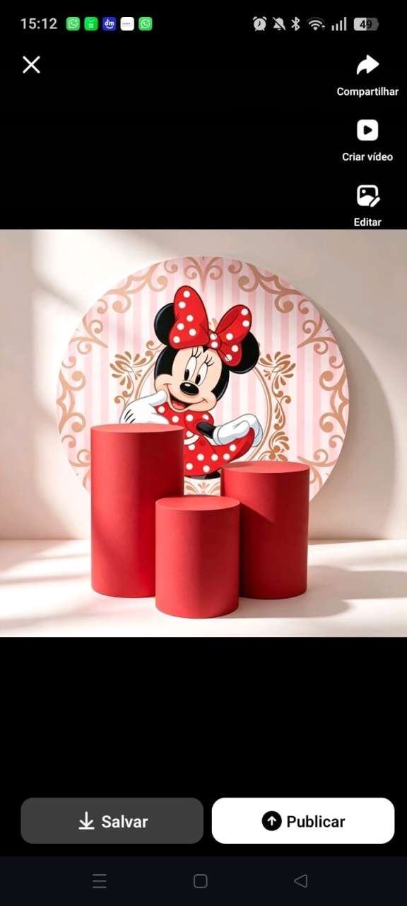 Minnie Vermelha 4 Peças - DECORANDO SONHOS