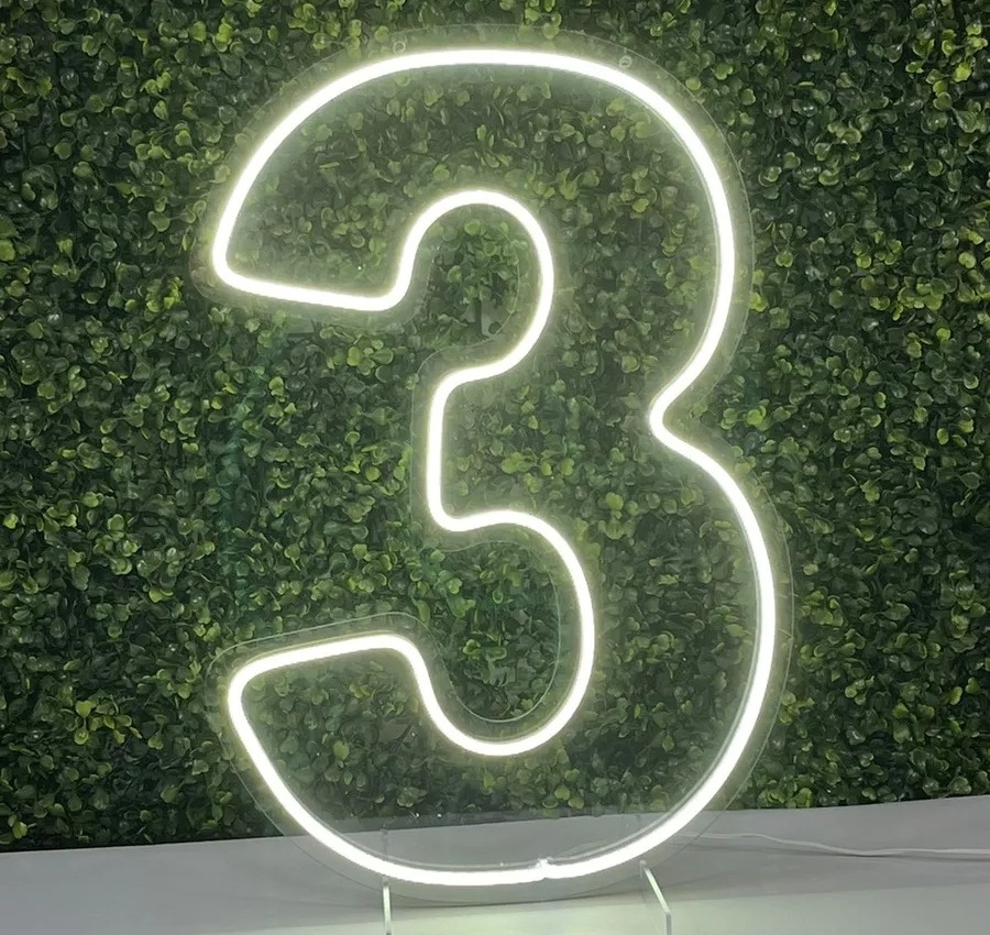 Numero 3 Led 50 Cm - DECORANDO SONHOS